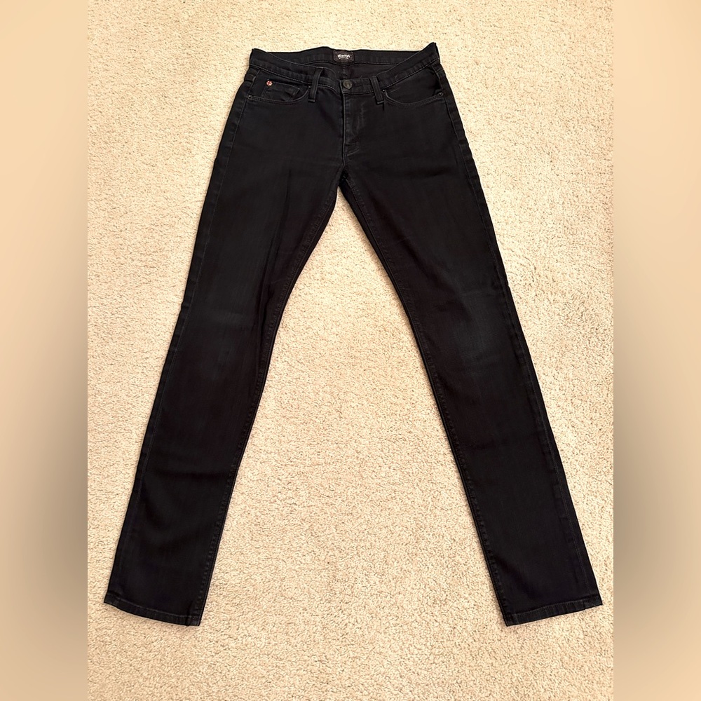 Hudson Black Wash Straight Leg Jeans, Size 28